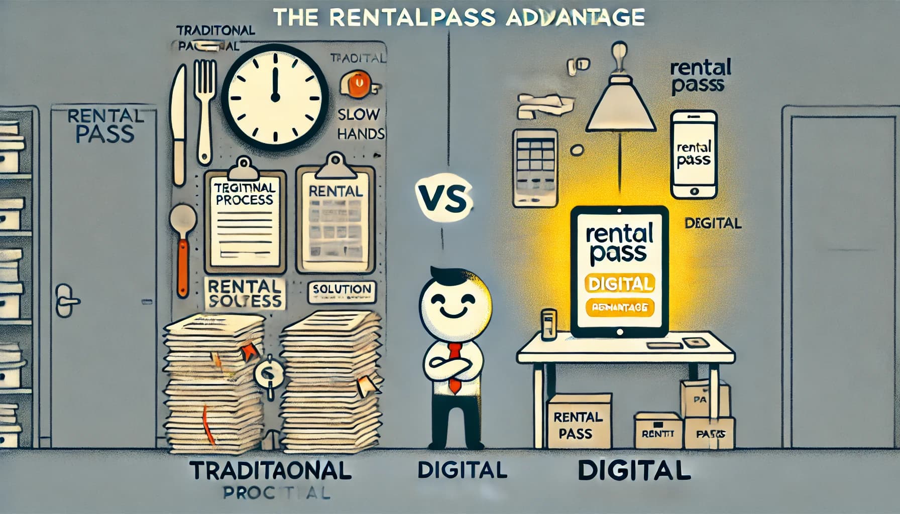 Comparison of traditional vs digital rental process